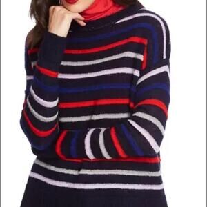 Court & Rowe NEW Navy Crush Stripe Sweater XSmall